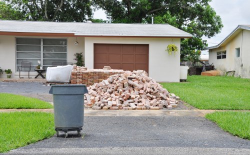 Professional waste clearance team at a construction site